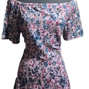 🌸 Xhilaration Off-Shoulder Floral Dress XXL | Stretch Knit | Fit & Flare 🌸
